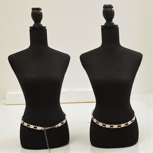 Women's Metal Chain Belt Boho Mod Disco Link Silver Tone Adjustable Up To 40"